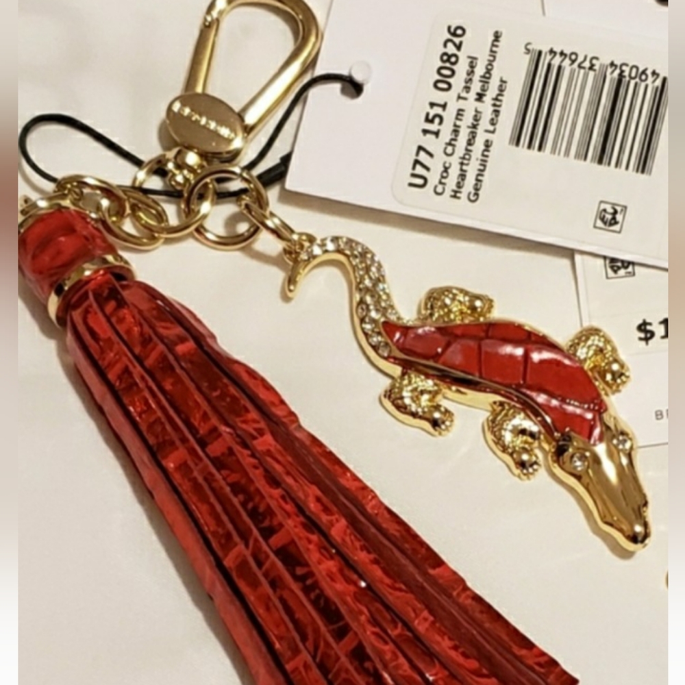 Brahmin Croc HeartbreakerTassel charm